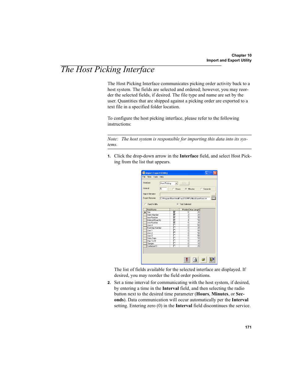 The host picking interface | IntelliTrack Inventory Shipping Receiving Picking (ISRP) User Manual | Page 199 / 398