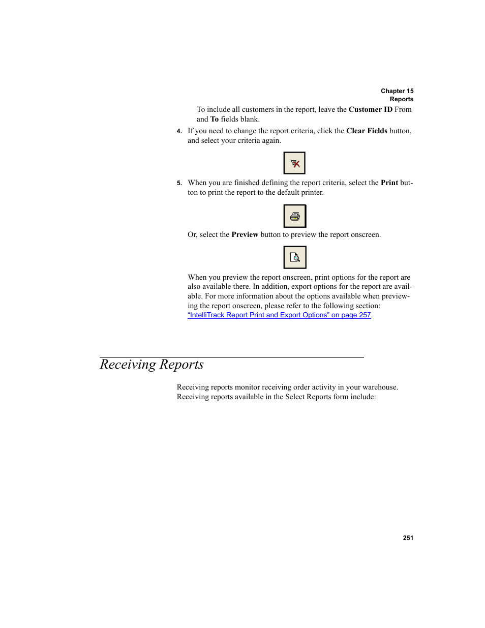 Receiving reports | IntelliTrack Inventory Shipping Receiving Picking (ISRP) User Manual | Page 279 / 398