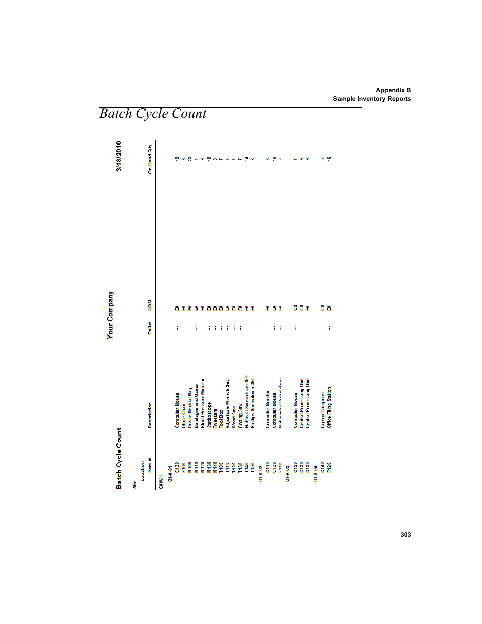Batch cycle count | IntelliTrack Inventory Shipping Receiving Picking (ISRP) User Manual | Page 331 / 398