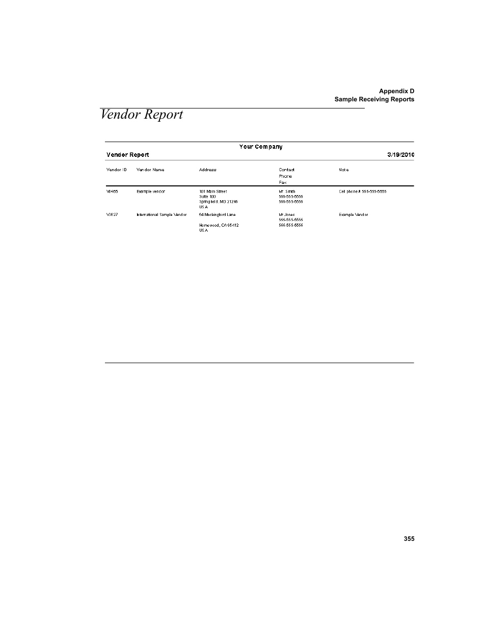 Vendor report | IntelliTrack Inventory Shipping Receiving Picking (ISRP) User Manual | Page 383 / 398