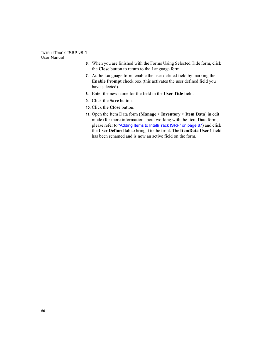 IntelliTrack Inventory Shipping Receiving Picking (ISRP) User Manual | Page 78 / 398