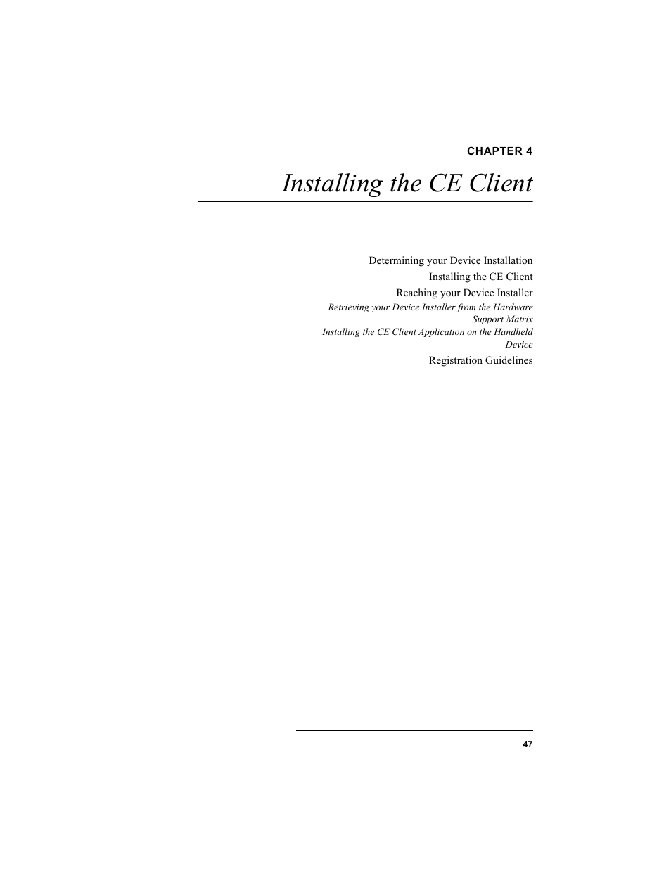 Chapter 4, Installing the ce client, Chapter 4: installing the ce client | IntelliTrack Inventory Shipping Receiving Picking (ISRP) User Manual | Page 59 / 172