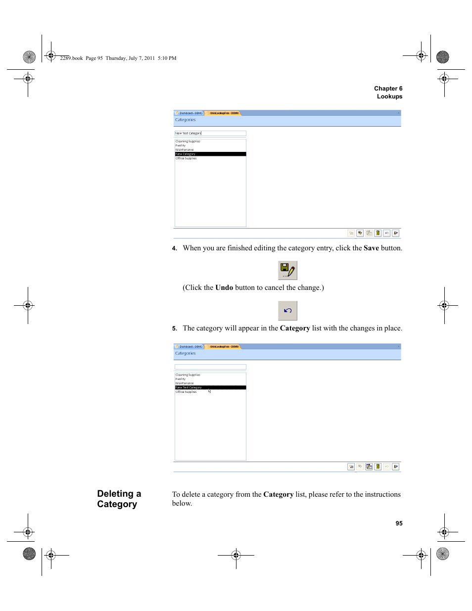 Deleting a category | IntelliTrack Stockroom Inventory User Manual | Page 123 / 424