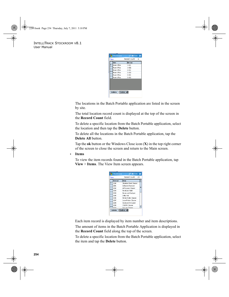IntelliTrack Stockroom Inventory User Manual | Page 282 / 424