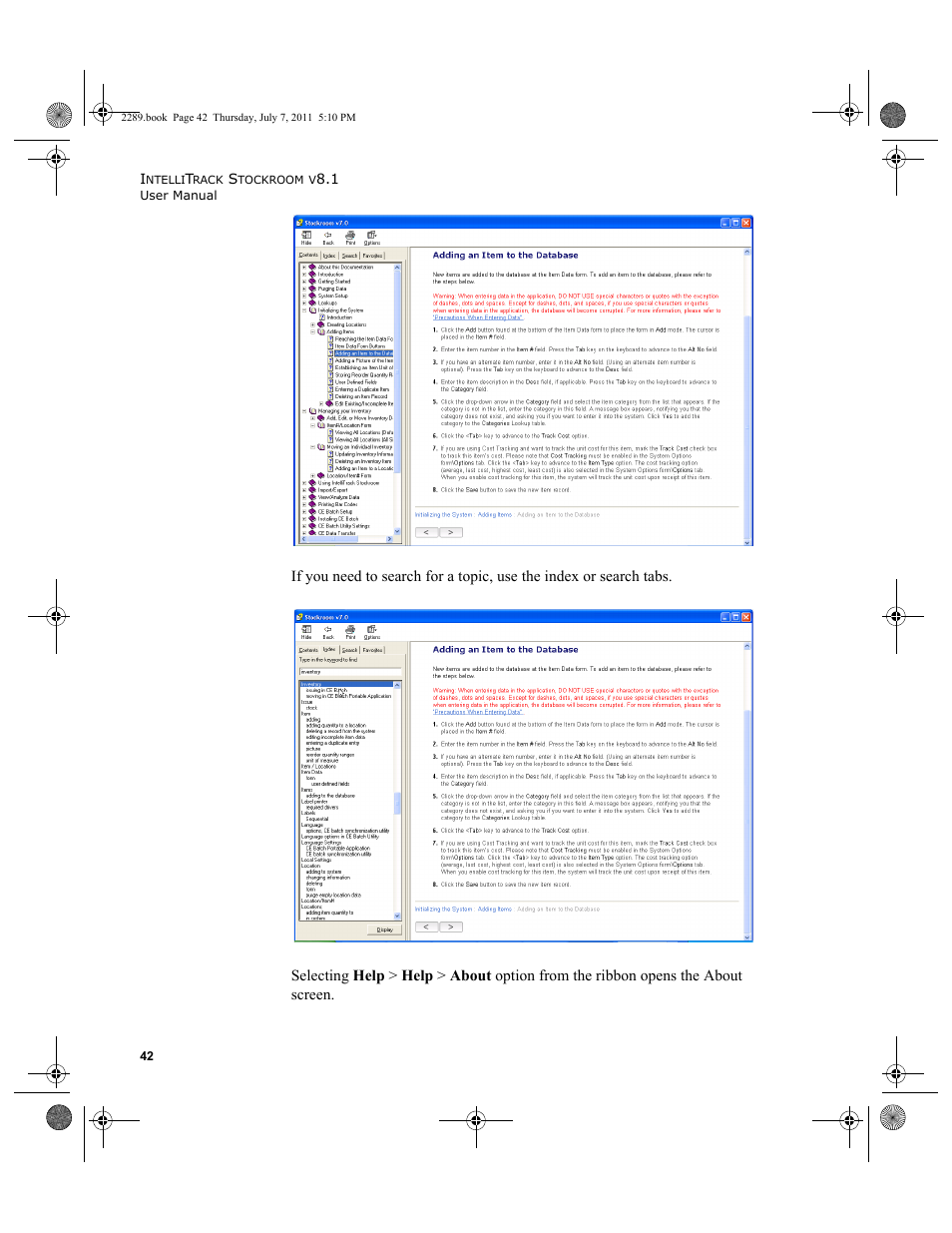 IntelliTrack Stockroom Inventory User Manual | Page 70 / 424