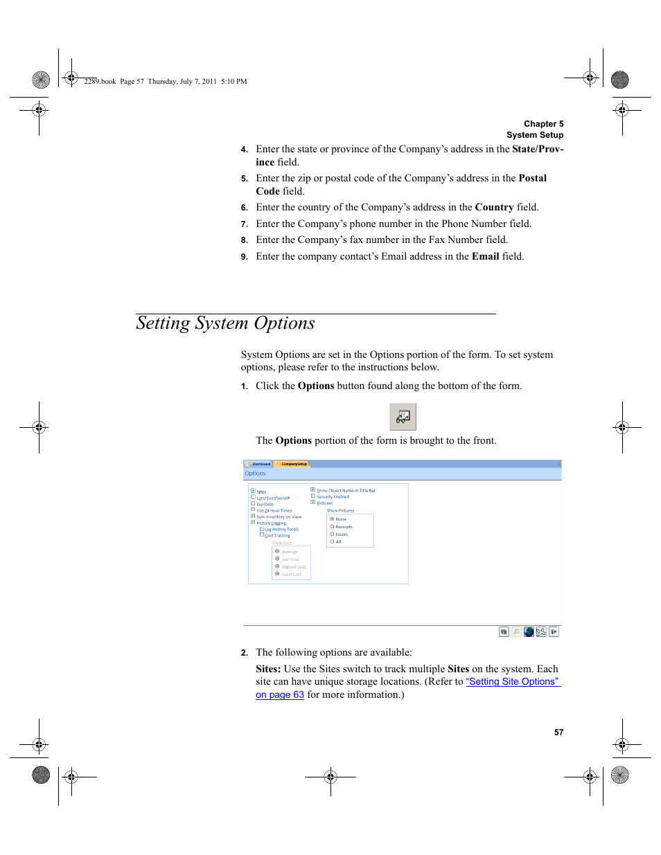 Setting system options | IntelliTrack Stockroom Inventory User Manual | Page 85 / 424