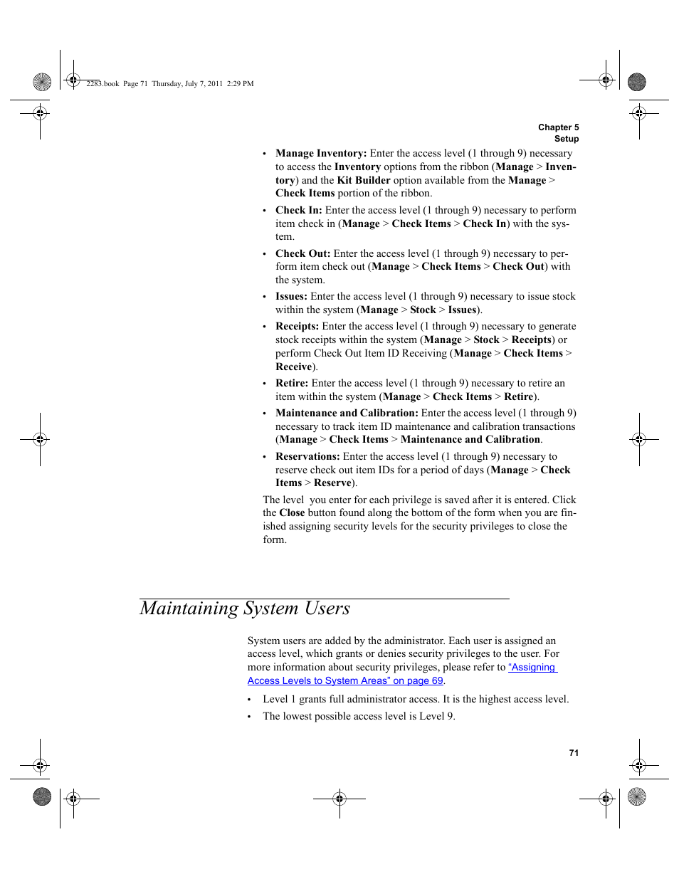 Maintaining system users, Main | IntelliTrack Check In/Out User Manual | Page 101 / 564