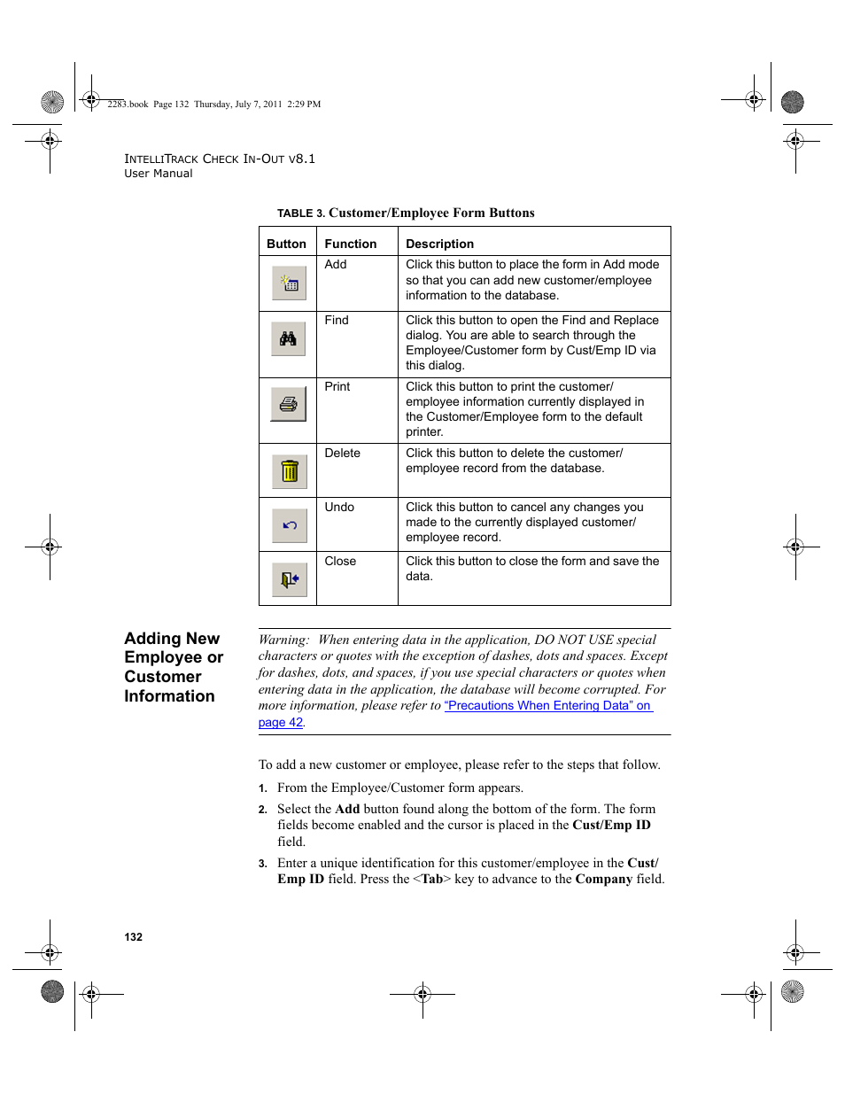 Adding new employee or customer information | IntelliTrack Check In/Out User Manual | Page 162 / 564