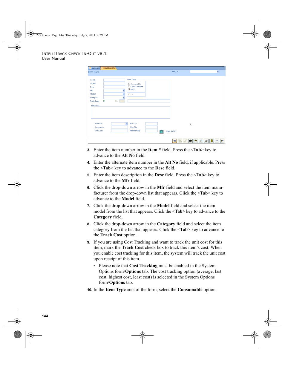 IntelliTrack Check In/Out User Manual | Page 174 / 564