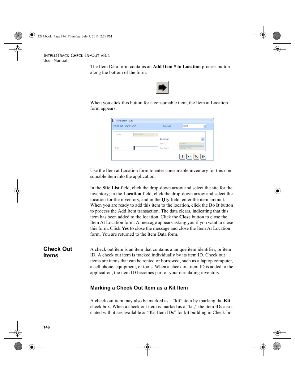 Check out items, Marking a check out item as a kit item | IntelliTrack Check In/Out User Manual | Page 176 / 564