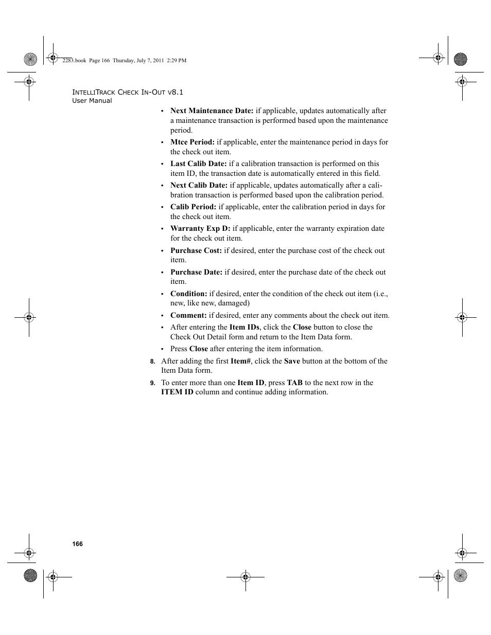 IntelliTrack Check In/Out User Manual | Page 196 / 564