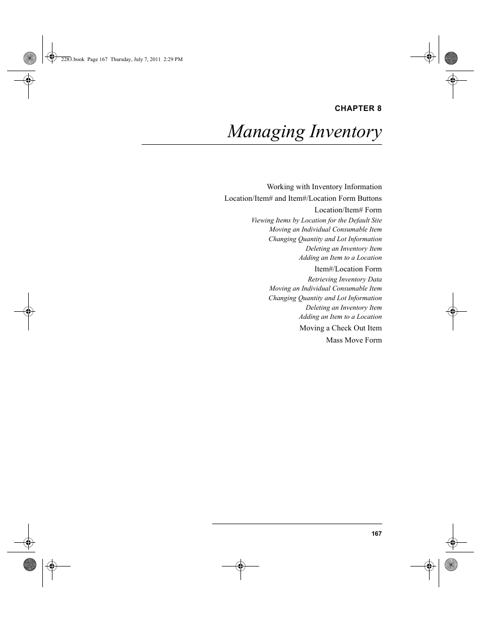 Chapter 8, Managing inventory, Chapter 8: managing inventory | IntelliTrack Check In/Out User Manual | Page 197 / 564