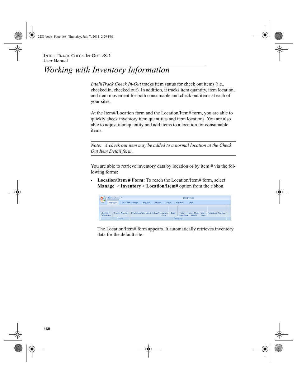 Working with inventory information | IntelliTrack Check In/Out User Manual | Page 198 / 564