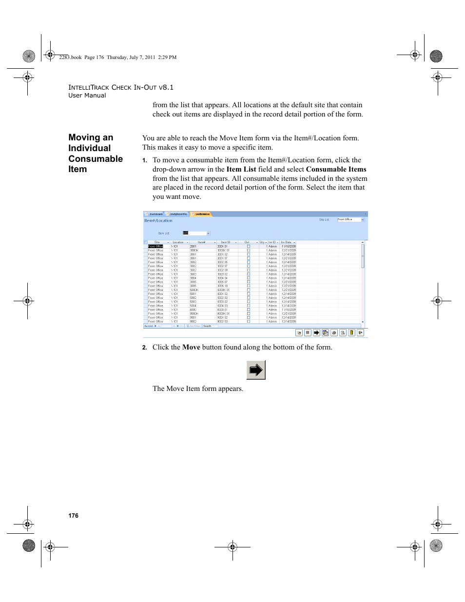 Moving an individual consumable item | IntelliTrack Check In/Out User Manual | Page 206 / 564