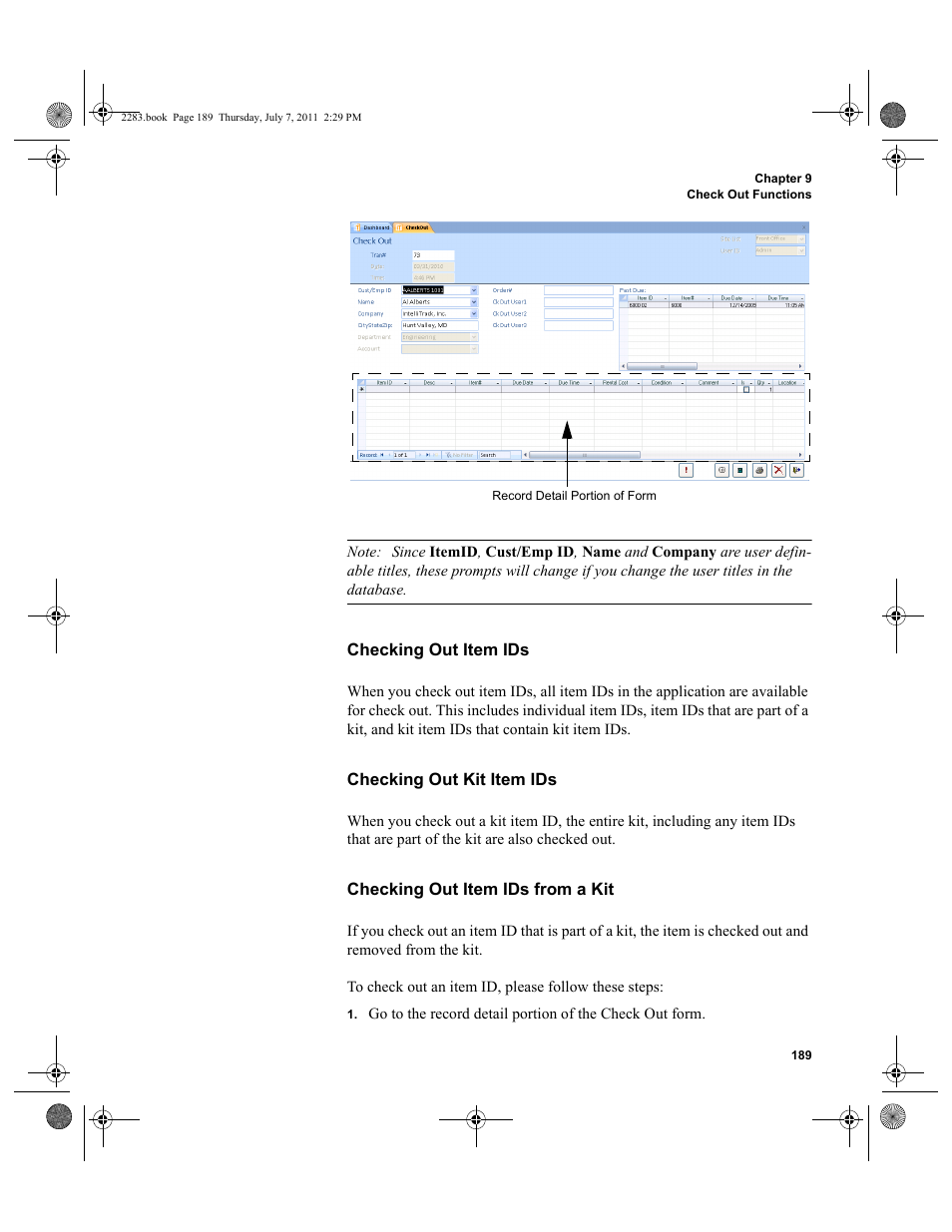 IntelliTrack Check In/Out User Manual | Page 219 / 564