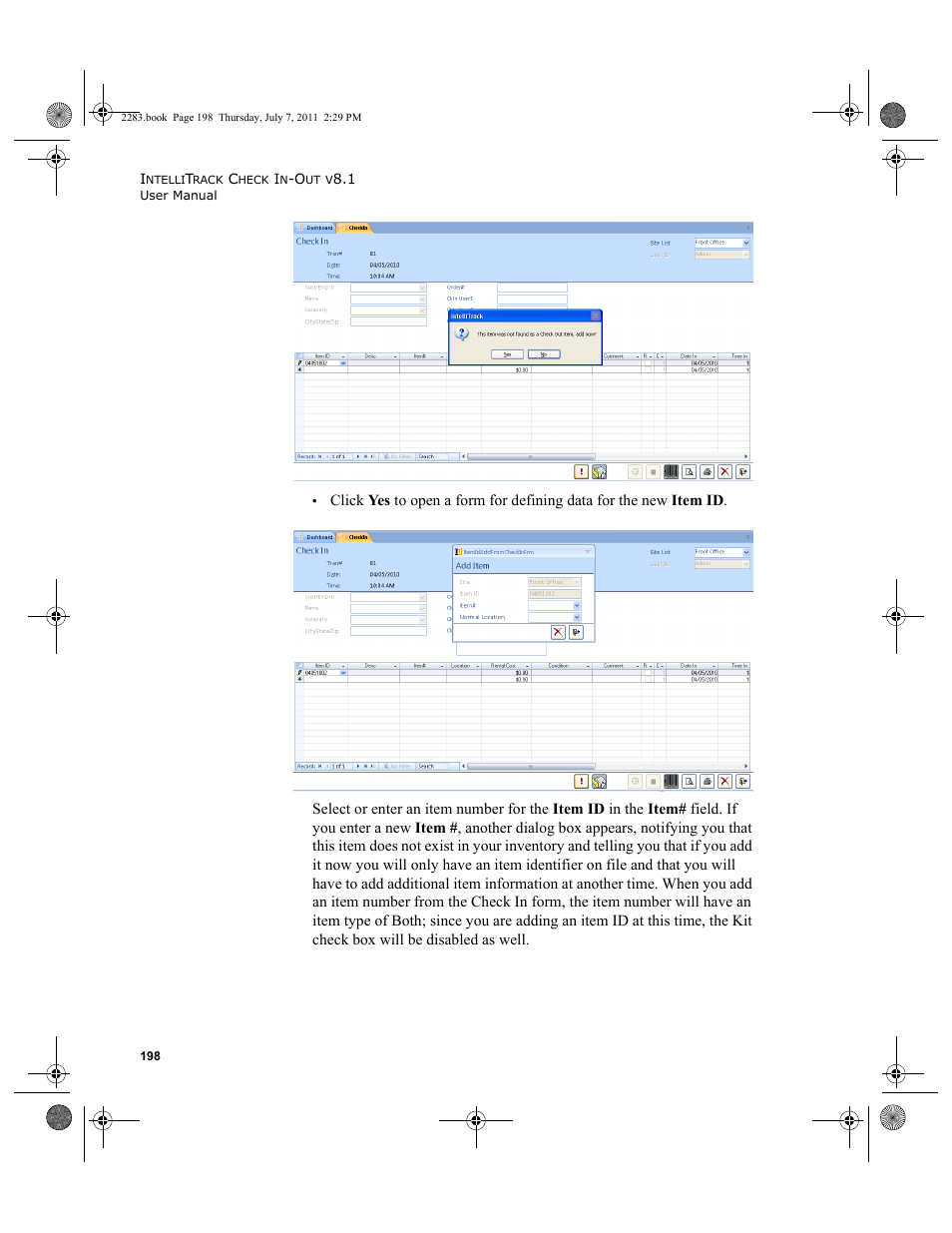 IntelliTrack Check In/Out User Manual | Page 228 / 564