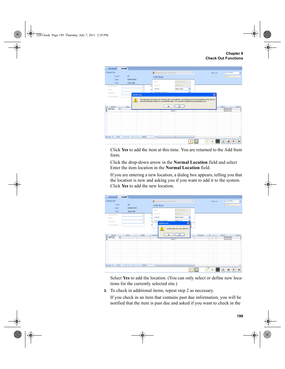 IntelliTrack Check In/Out User Manual | Page 229 / 564