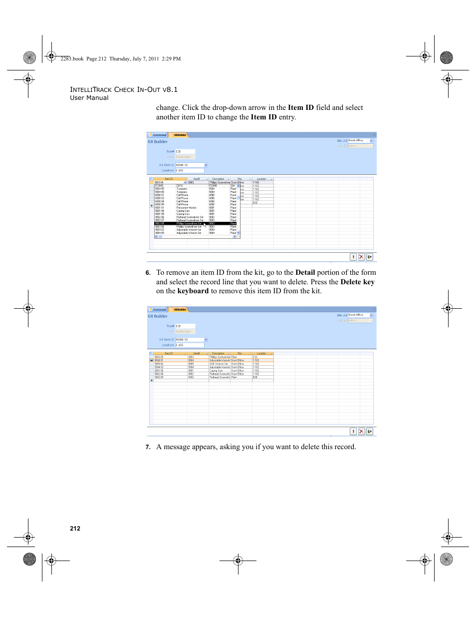 IntelliTrack Check In/Out User Manual | Page 242 / 564