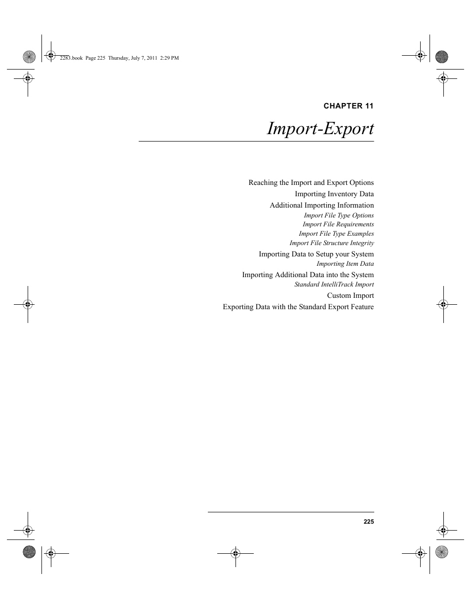 Chapter 11, Import-export | IntelliTrack Check In/Out User Manual | Page 255 / 564