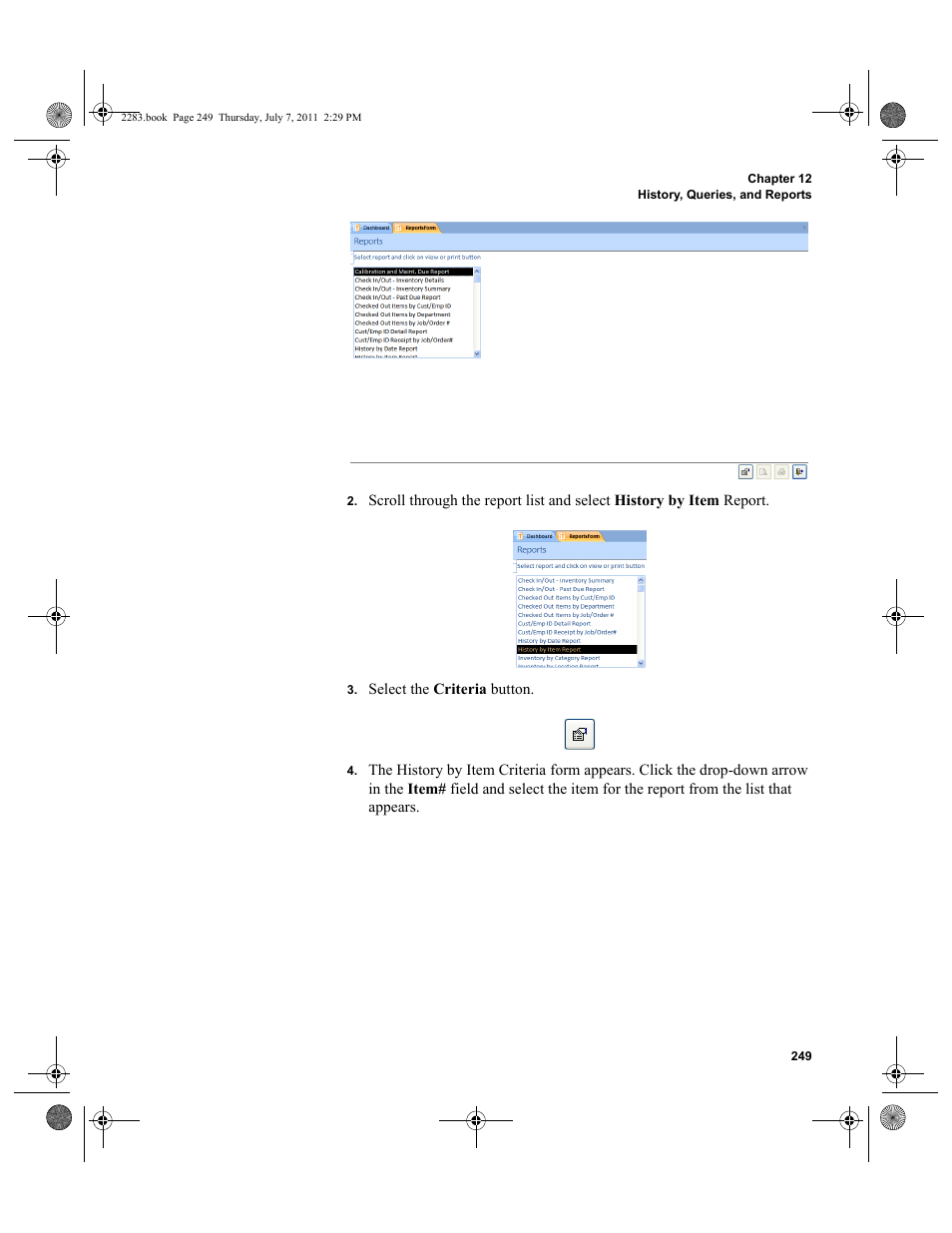 IntelliTrack Check In/Out User Manual | Page 279 / 564