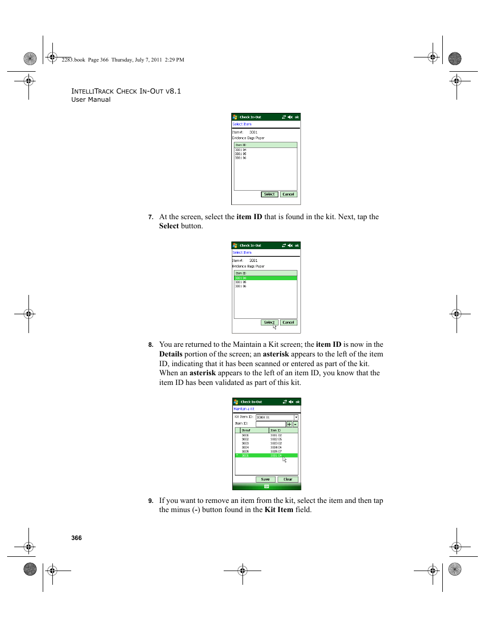 IntelliTrack Check In/Out User Manual | Page 396 / 564