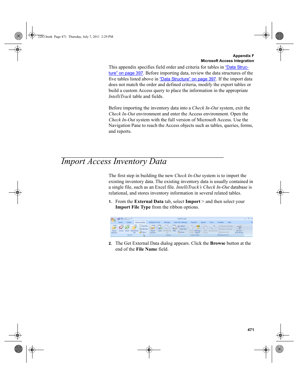 Import access inventory data | IntelliTrack Check In/Out User Manual | Page 501 / 564