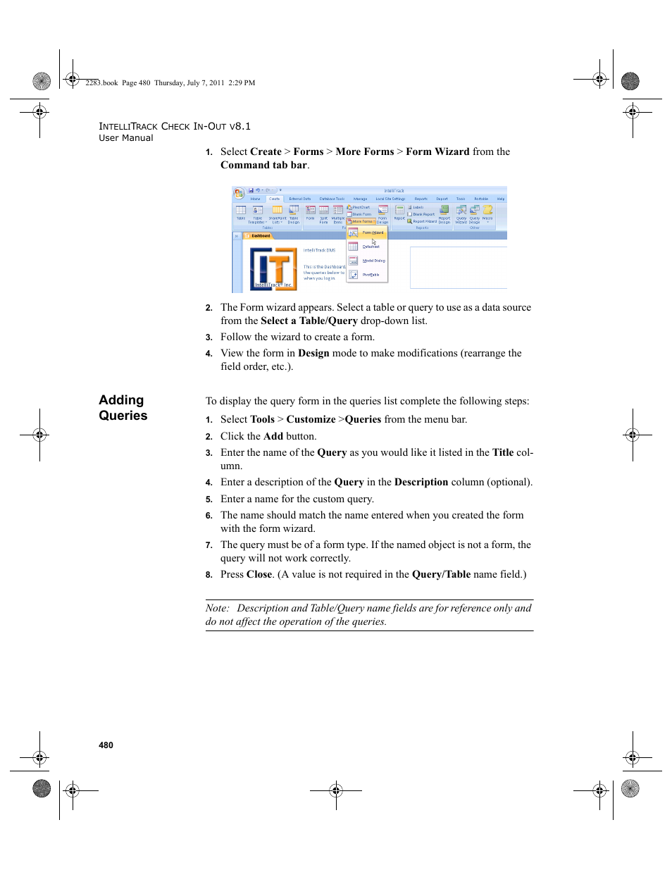 Adding queries | IntelliTrack Check In/Out User Manual | Page 510 / 564