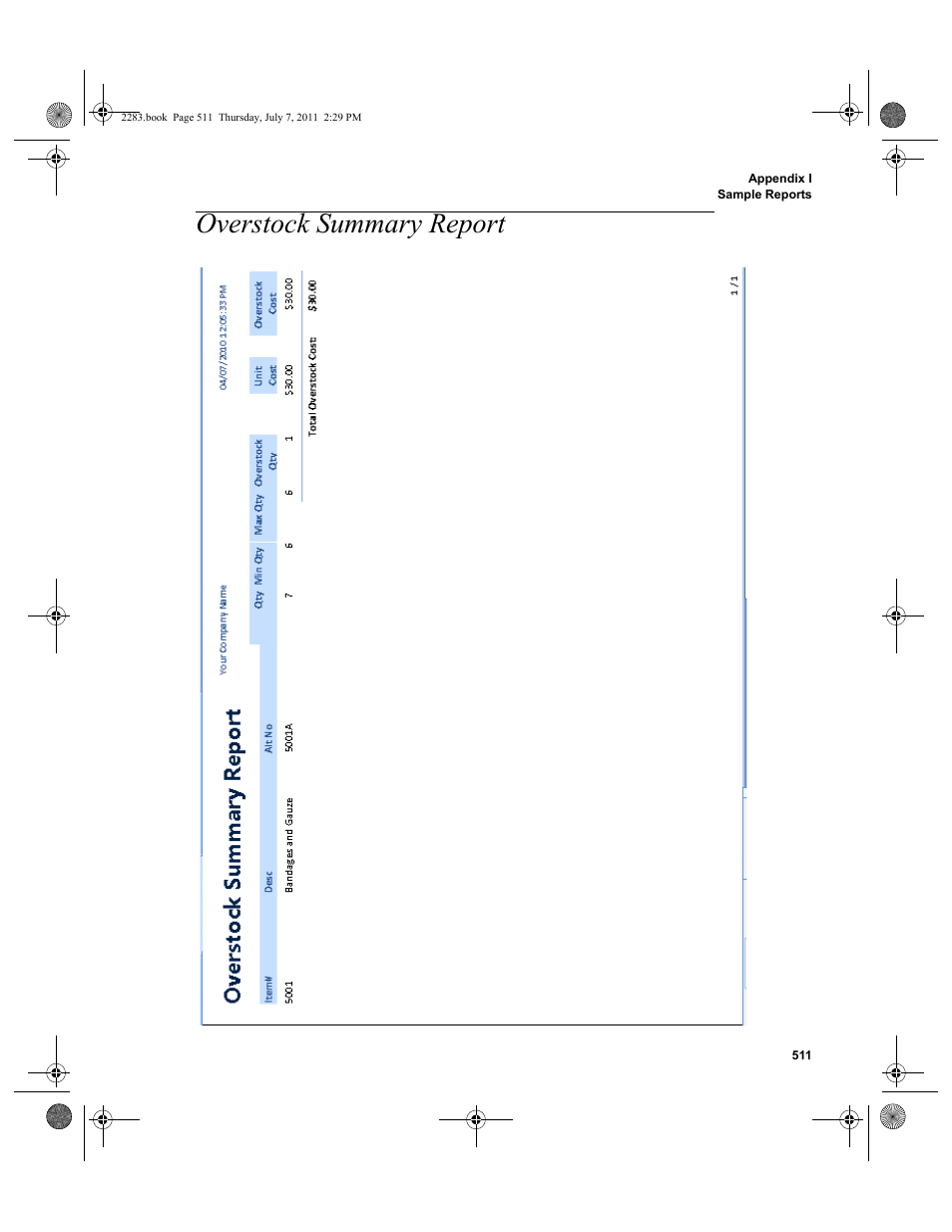 Overstock summary report | IntelliTrack Check In/Out User Manual | Page 541 / 564