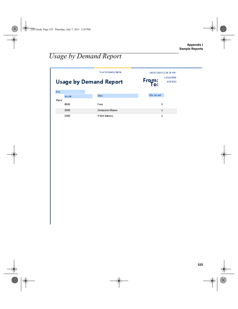 Usage by demand report | IntelliTrack Check In/Out User Manual | Page 555 / 564