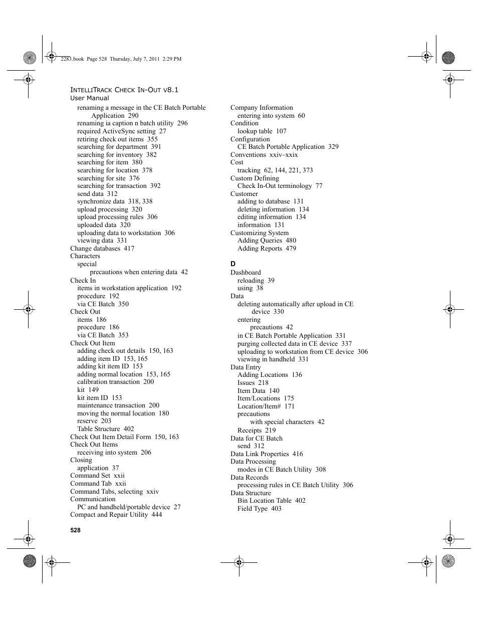 IntelliTrack Check In/Out User Manual | Page 558 / 564