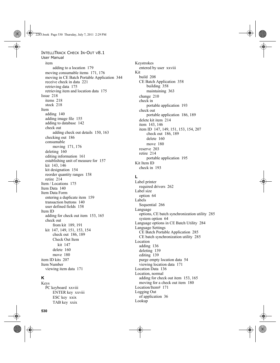 IntelliTrack Check In/Out User Manual | Page 560 / 564