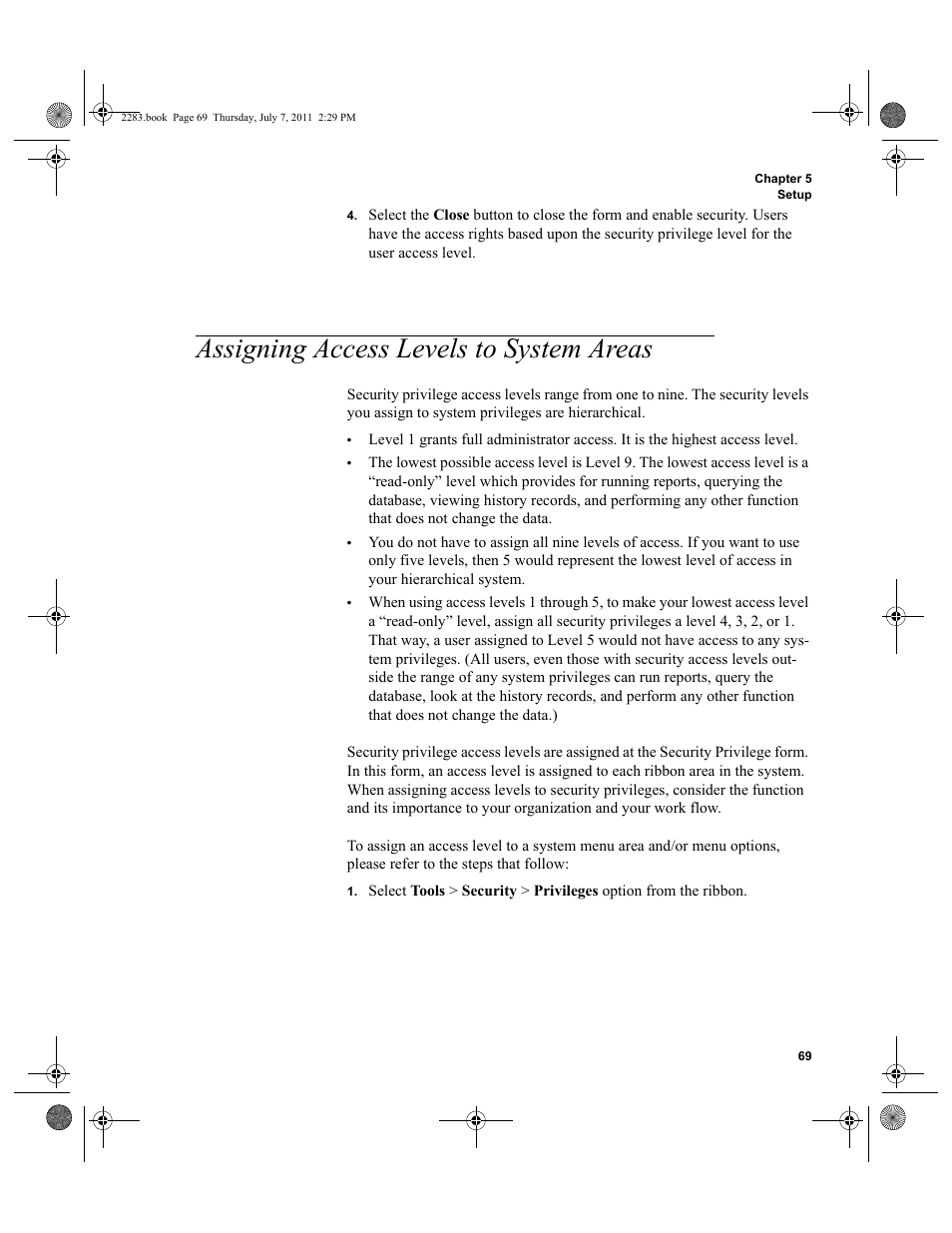 Assigning access levels to system areas | IntelliTrack Check In/Out User Manual | Page 99 / 564