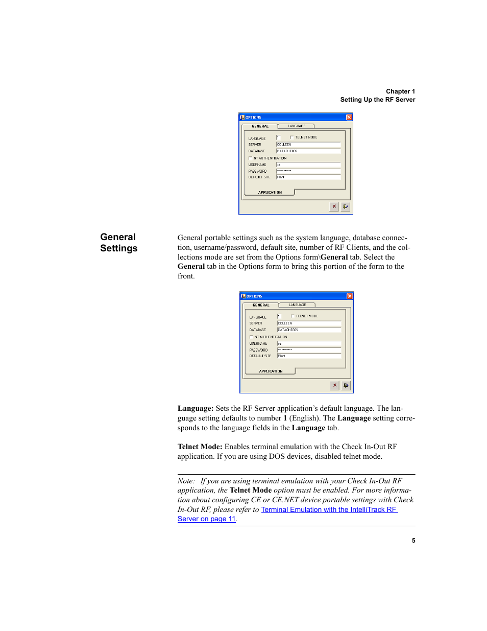 General settings, General settings 5 | IntelliTrack Check In/Out User Manual | Page 15 / 102