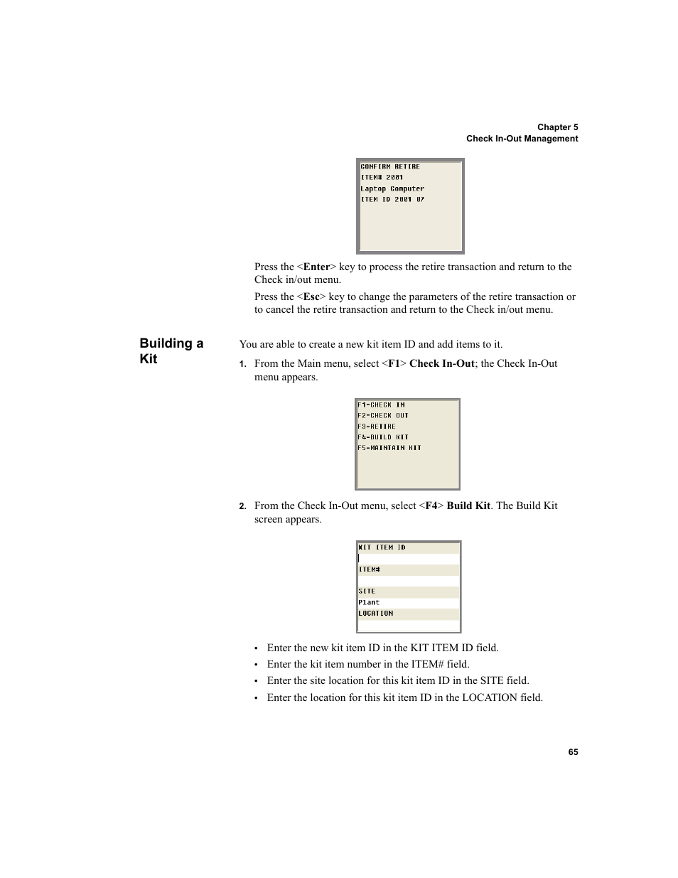 Building a kit, Building a kit 65 | IntelliTrack Check In/Out User Manual | Page 75 / 102