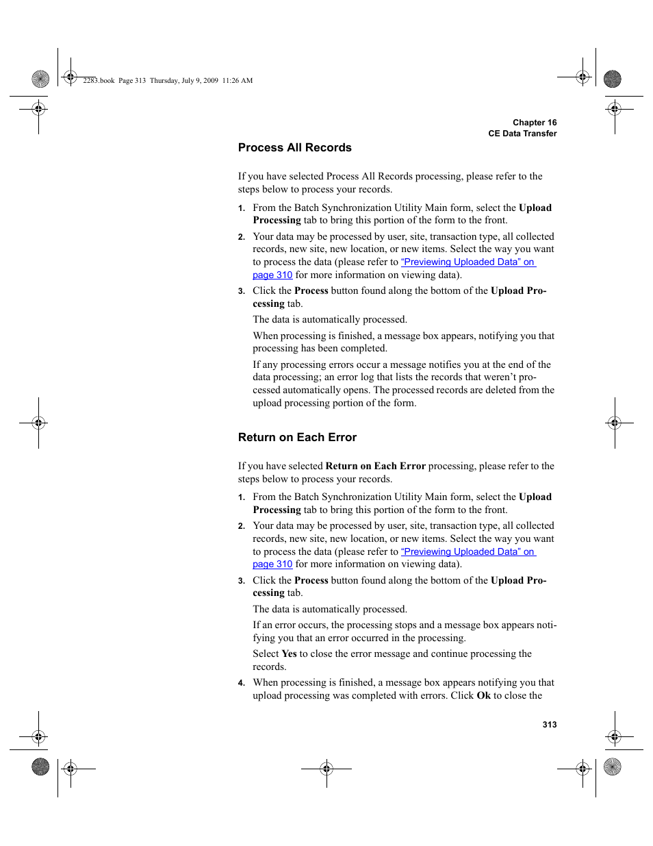 Process all records return on each error | IntelliTrack Check In/Out User Manual | Page 341 / 474