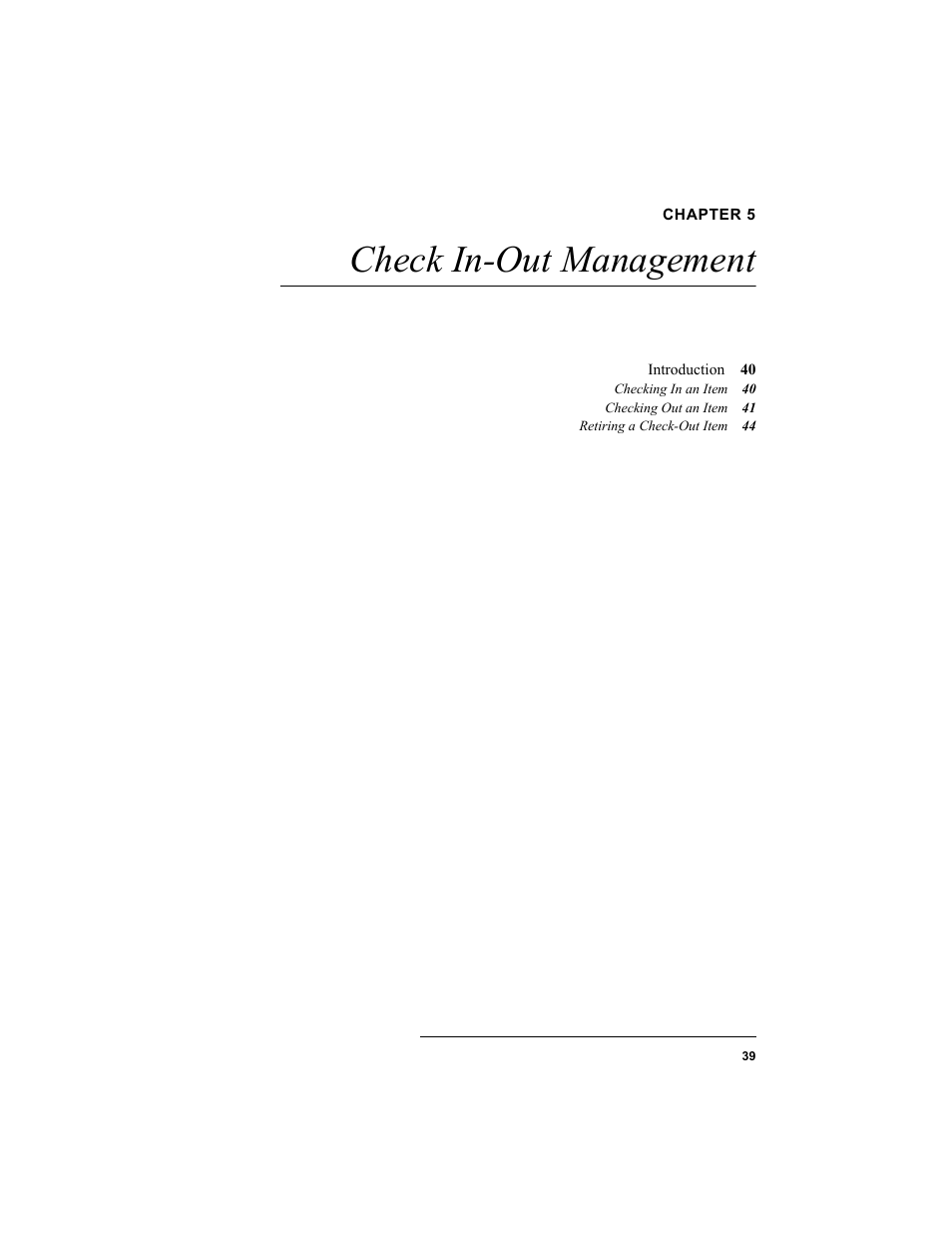 Chapter 5, Check in-out management, Chapter 5: check in-out management | IntelliTrack Check In/Out User Manual | Page 49 / 78