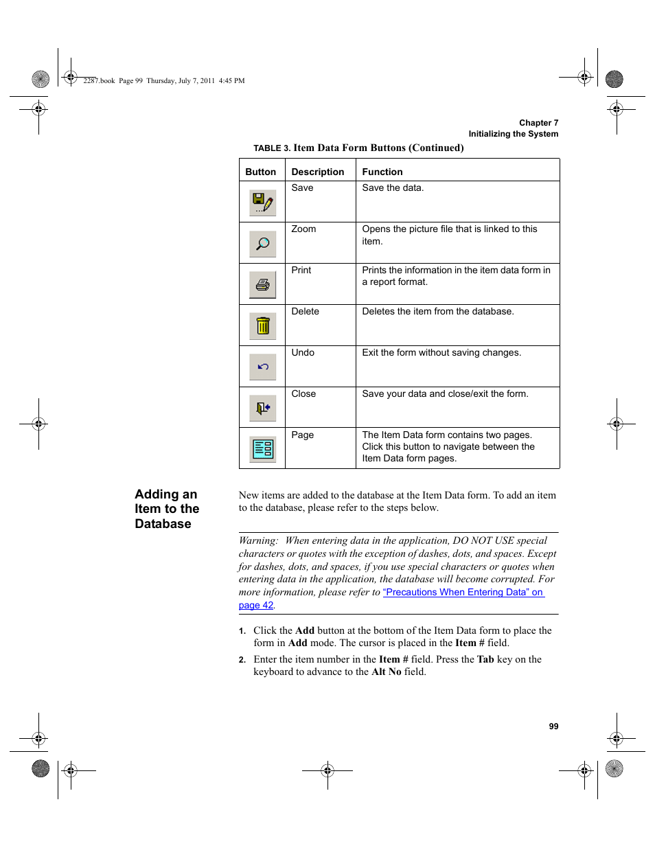 Adding an item to the database | IntelliTrack Inventory Management User Manual | Page 125 / 366