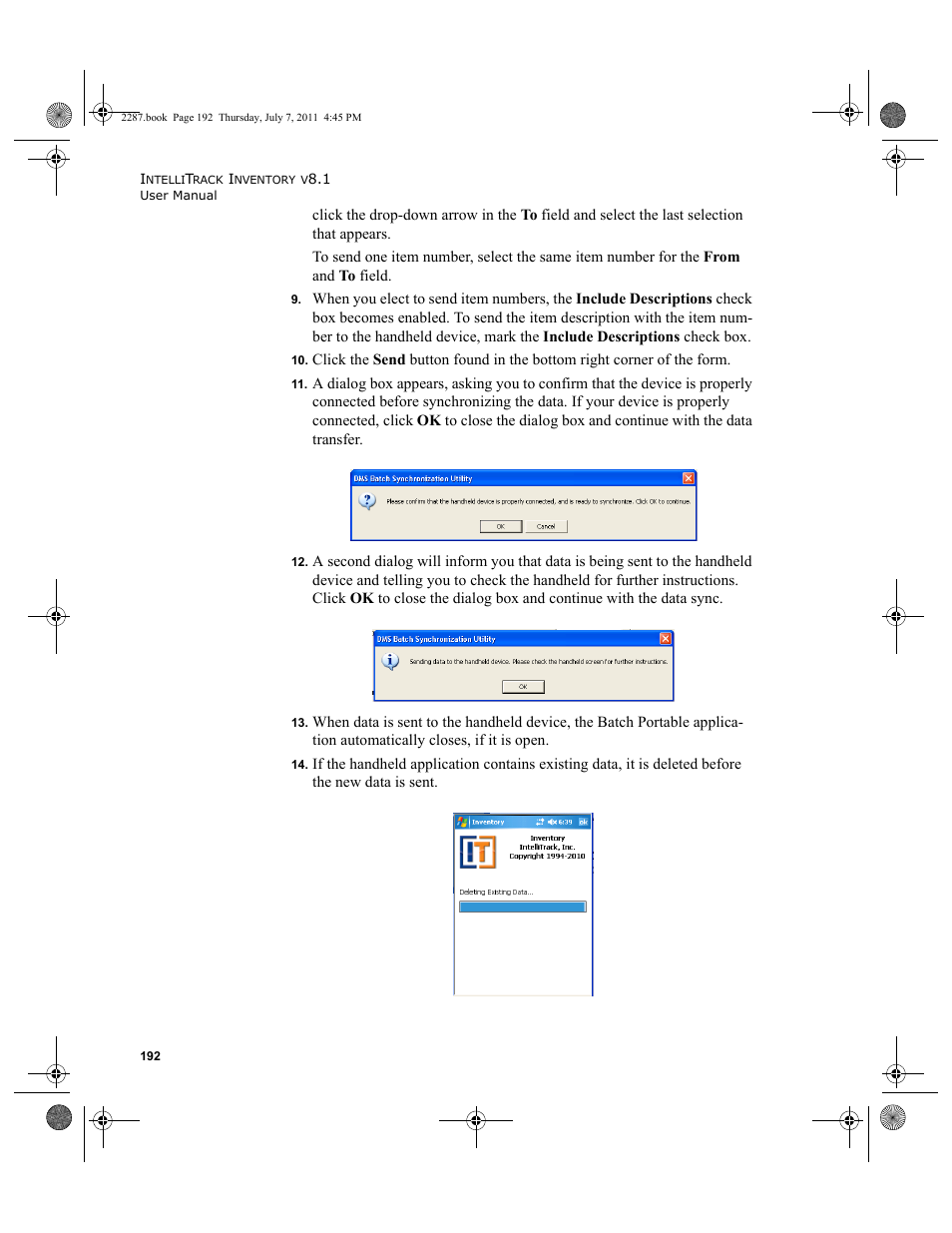 IntelliTrack Inventory Management User Manual | Page 218 / 366