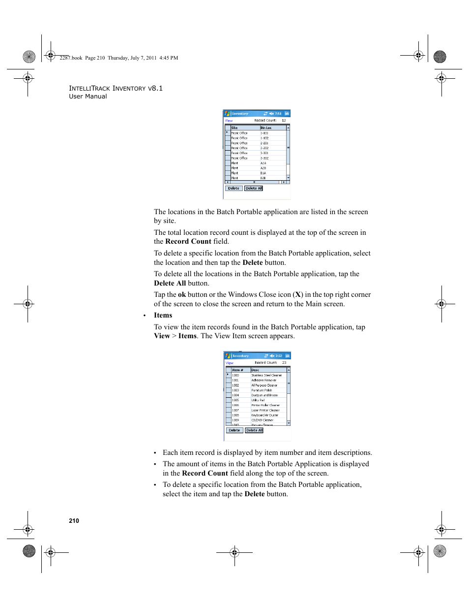 IntelliTrack Inventory Management User Manual | Page 236 / 366