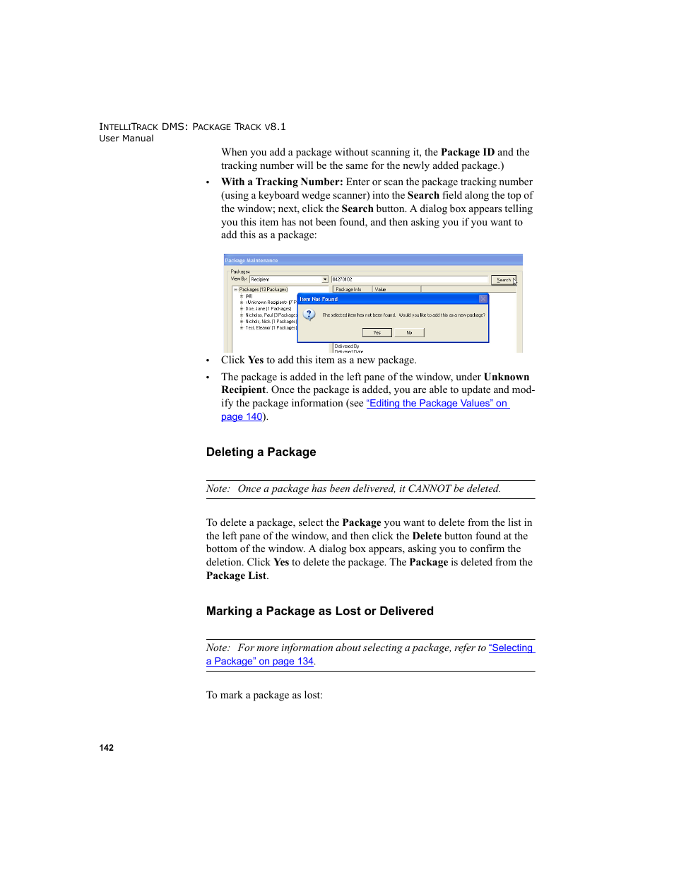 IntelliTrack Package Track User Manual | Page 156 / 296
