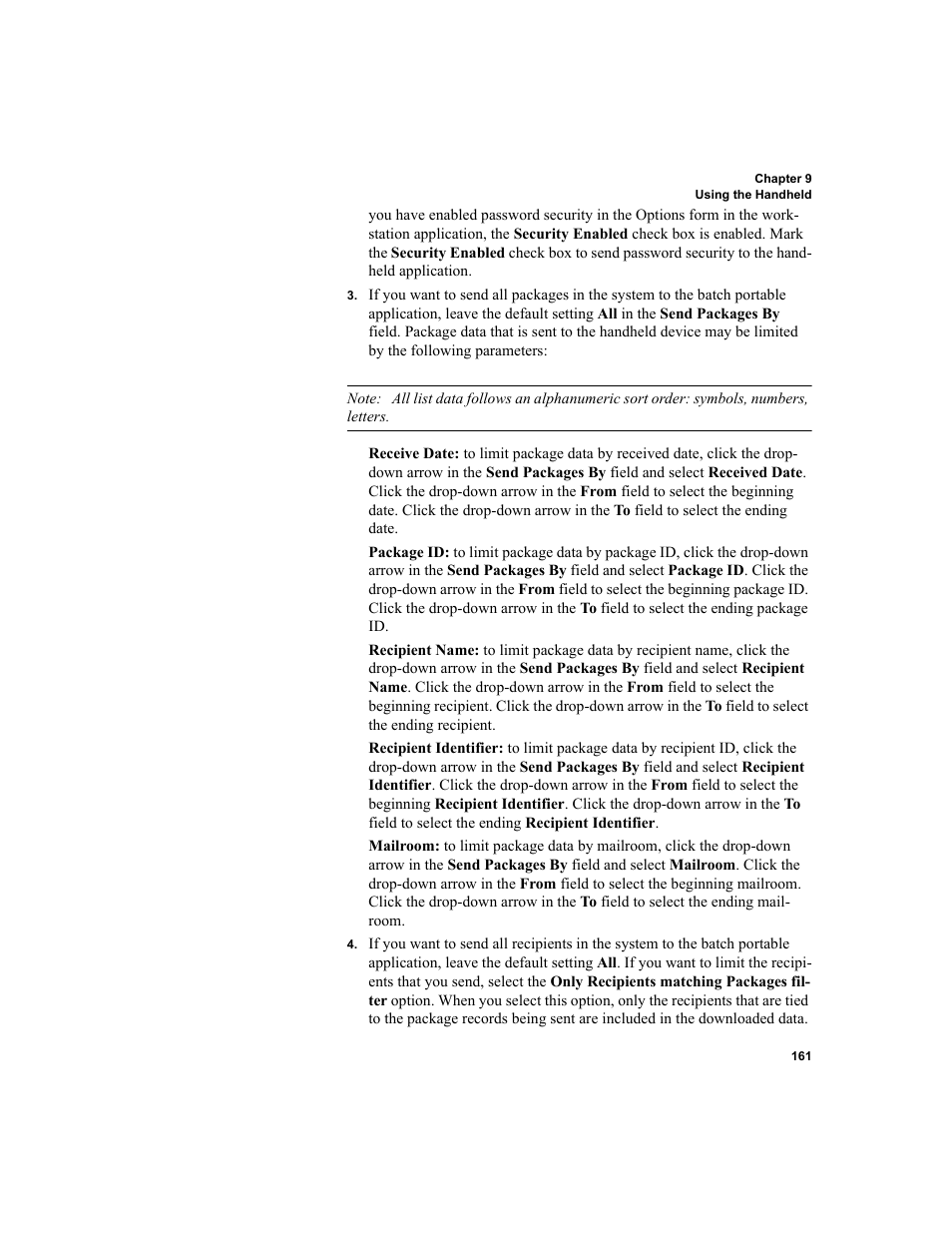IntelliTrack Package Track User Manual | Page 175 / 296