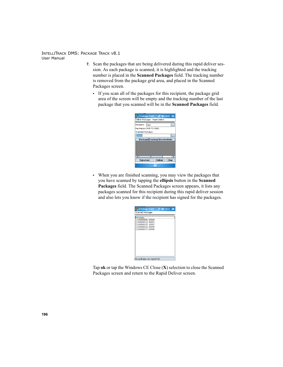 IntelliTrack Package Track User Manual | Page 210 / 296