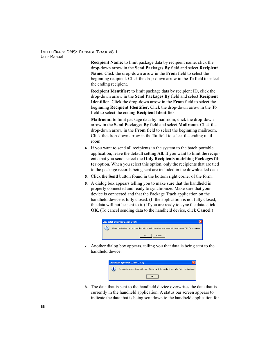 IntelliTrack Package Track User Manual | Page 80 / 296