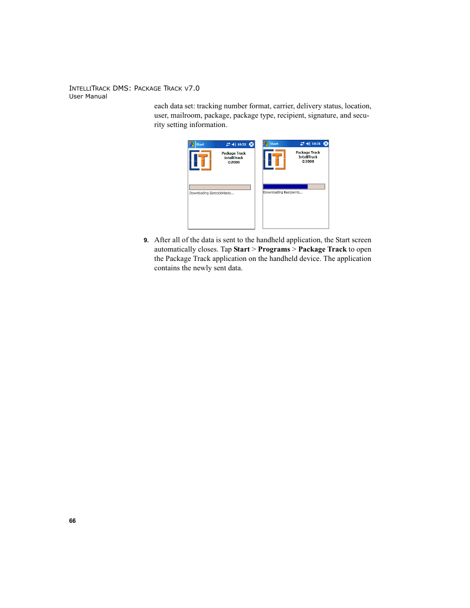 IntelliTrack Package Track User Manual | Page 82 / 230