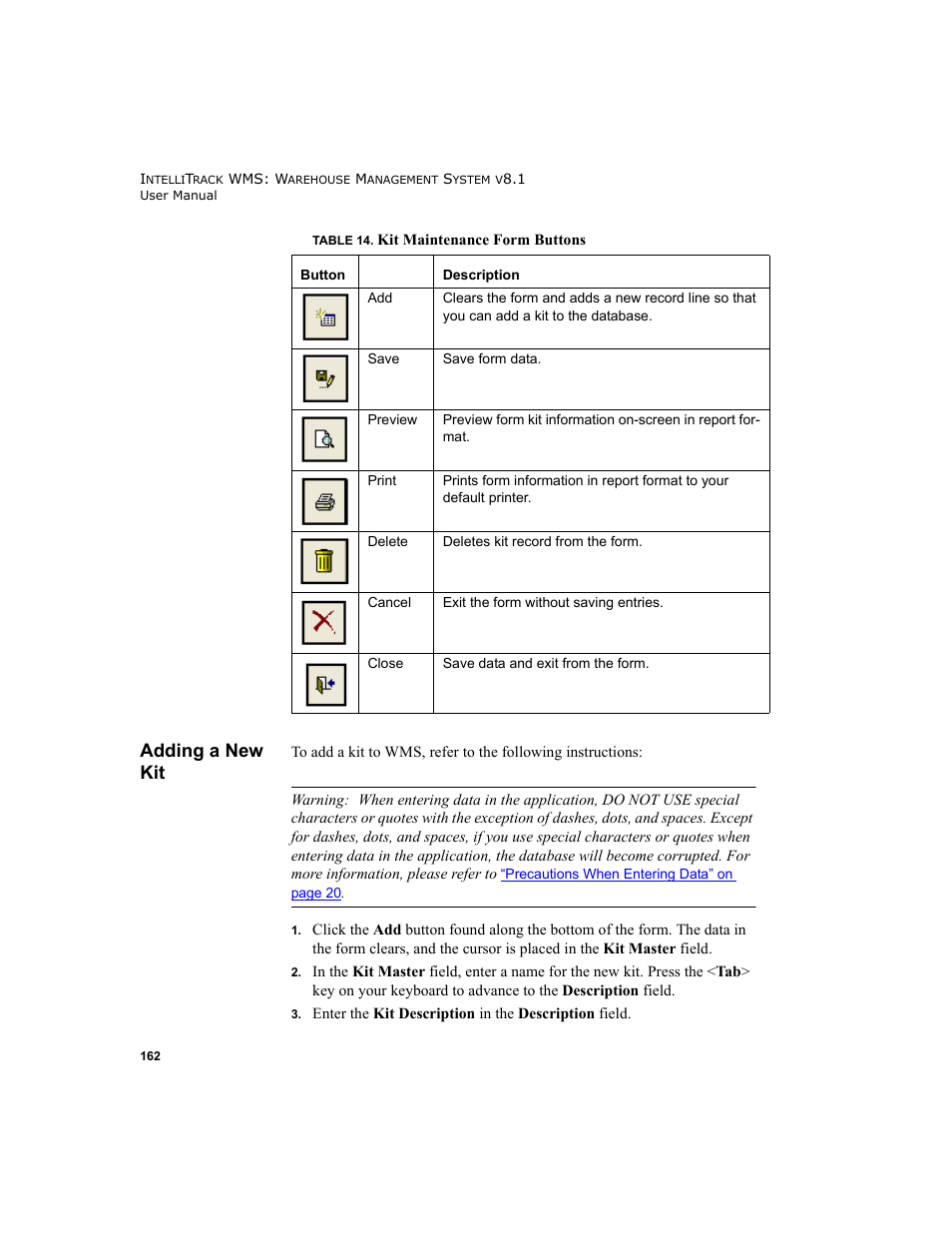 Adding a new kit | IntelliTrack WMS – Warehouse Management System User Manual | Page 188 / 466