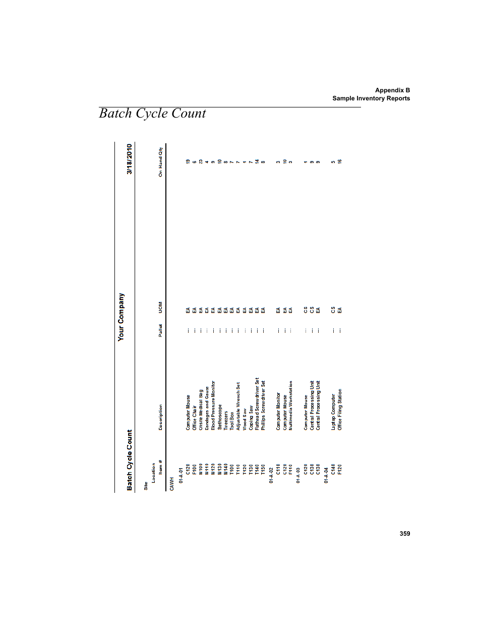 Batch cycle count | IntelliTrack WMS – Warehouse Management System User Manual | Page 385 / 466