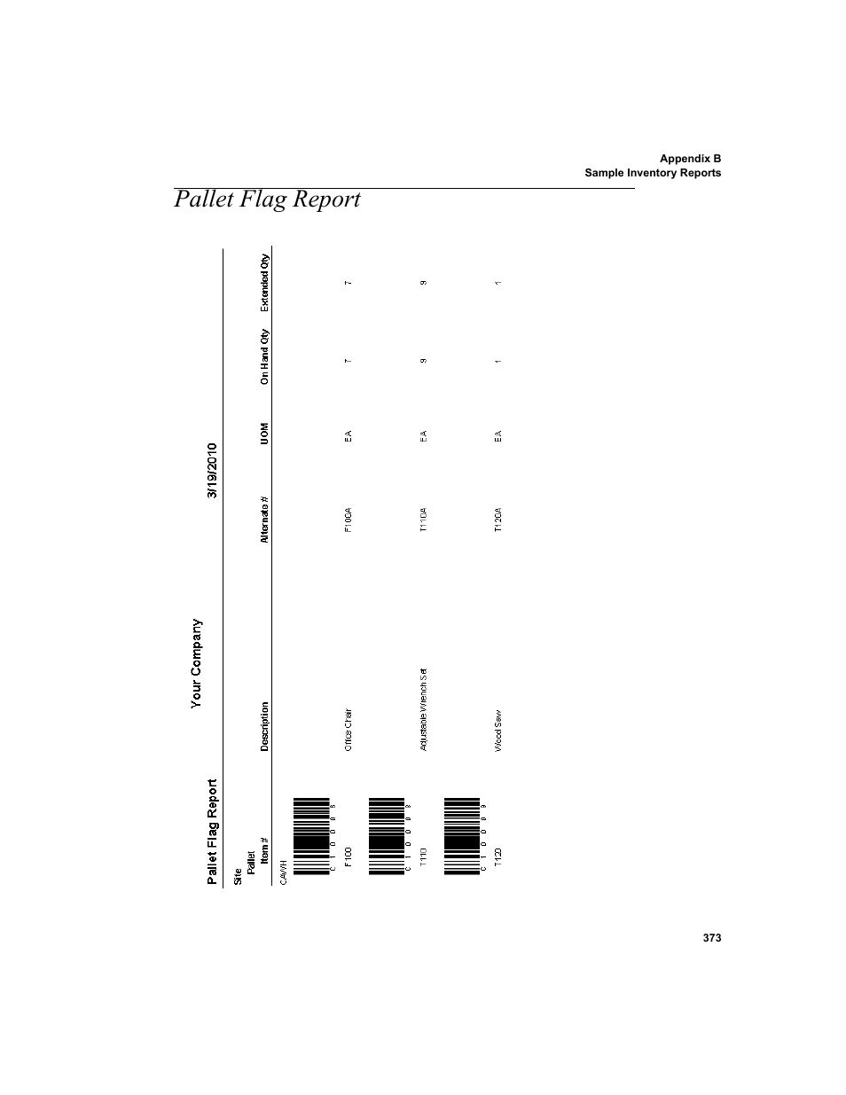Pallet flag report | IntelliTrack WMS – Warehouse Management System User Manual | Page 399 / 466