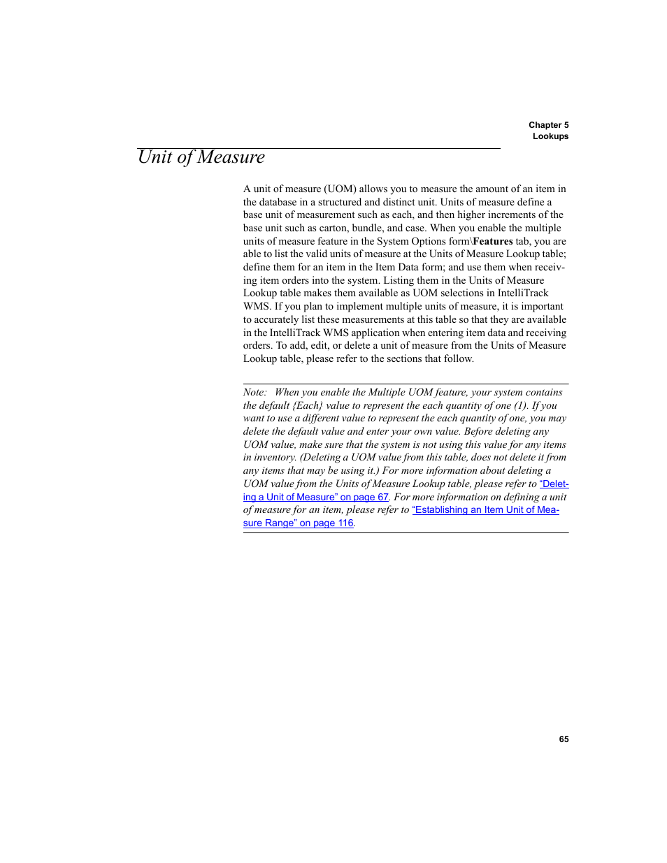 Unit of measure | IntelliTrack WMS – Warehouse Management System User Manual | Page 91 / 466