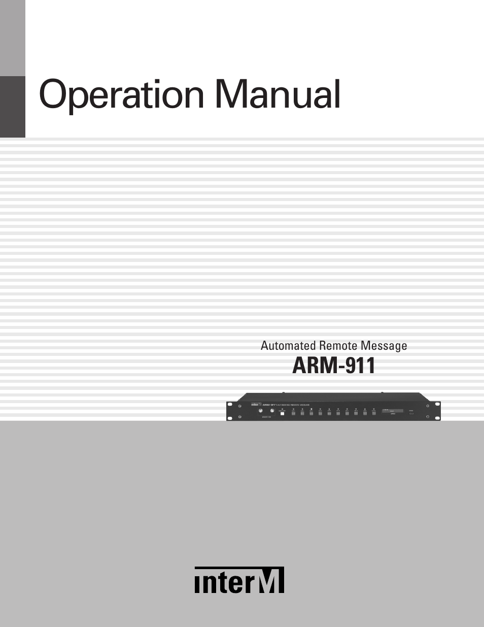 Operation manual | Inter-M ARM-911 User Manual | Page 2 / 32