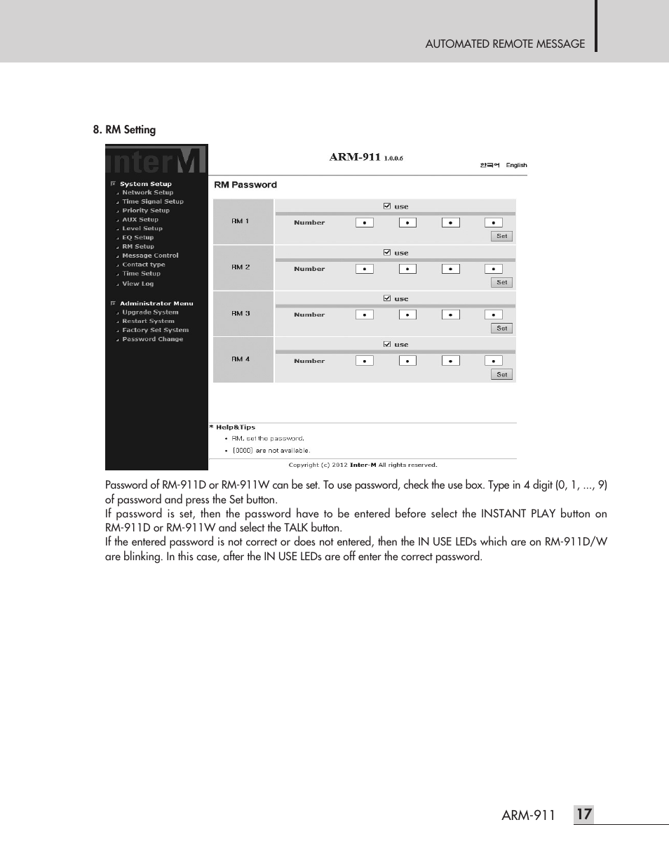 Inter-M ARM-911 User Manual | Page 20 / 32